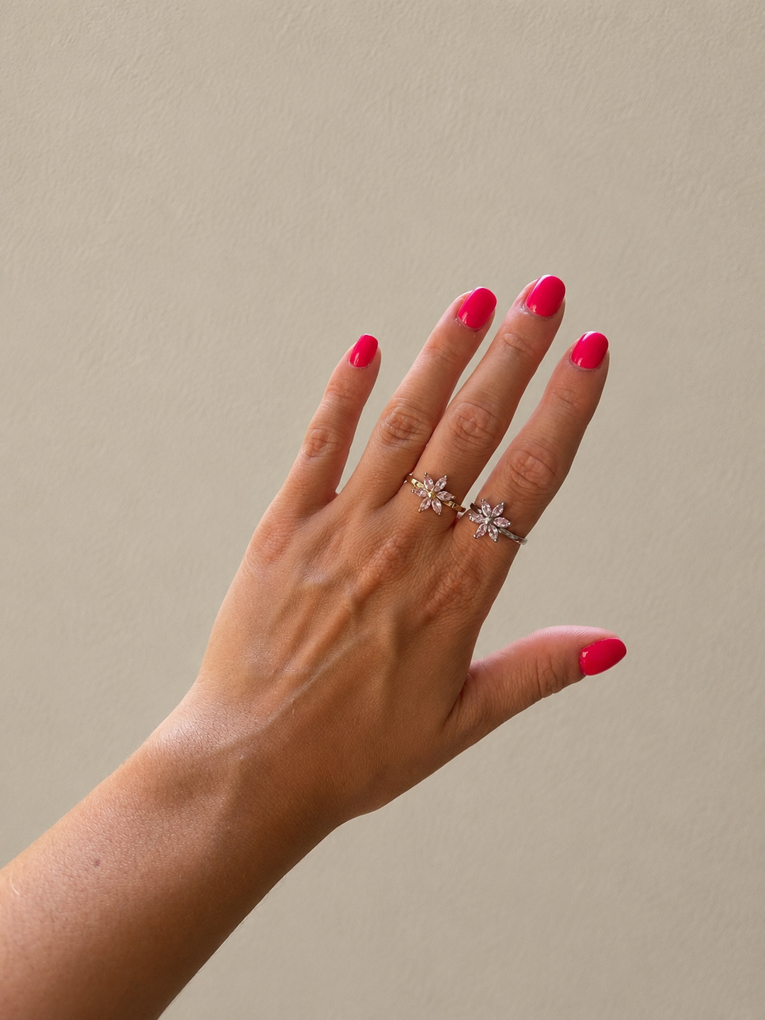 BAGUE FLEUR EN ACIER INOXYDABLE - FLORA