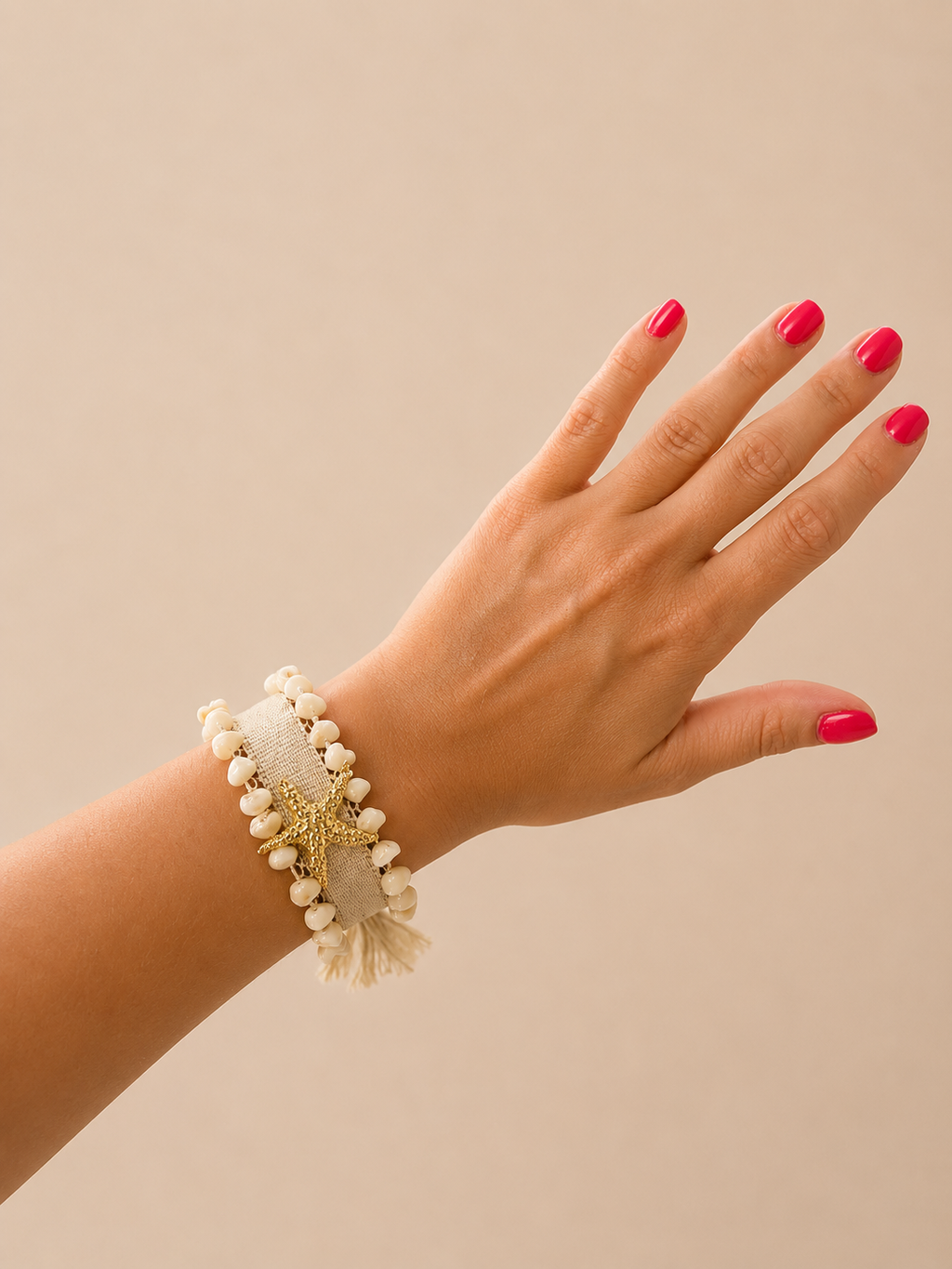 BRACELET EN ACIER INOXIDABLE ET TISSU - STELLA