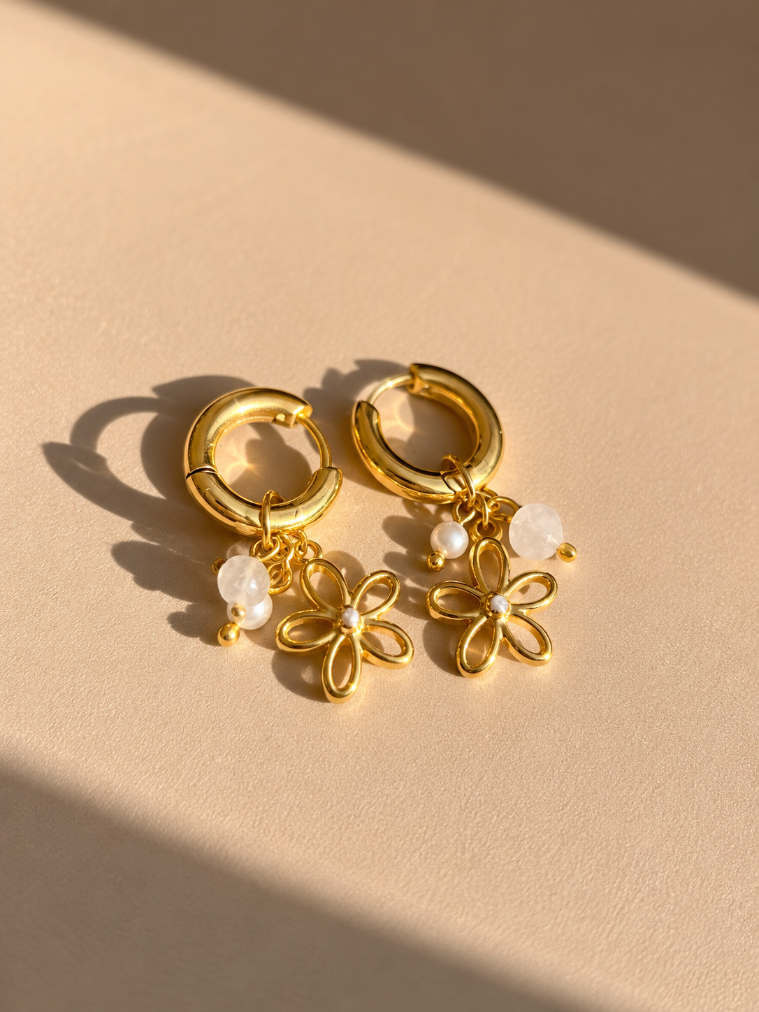BOUCLES D'OREILLES EN ACIER INOXYDABLE FLEUR - YSALIA