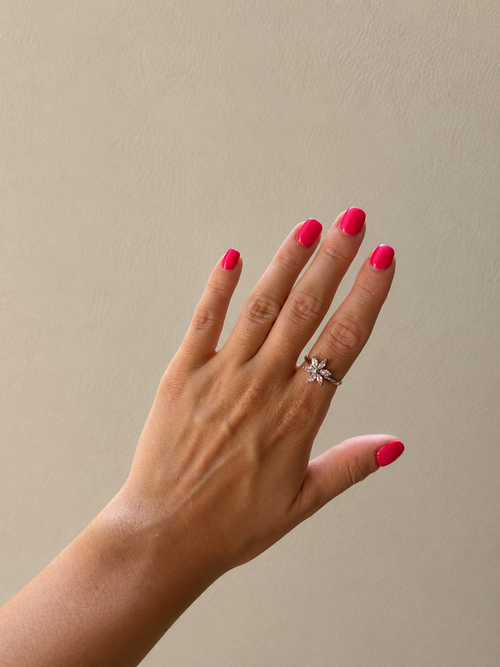 BAGUE FLEUR EN ACIER INOXYDABLE - FLORA