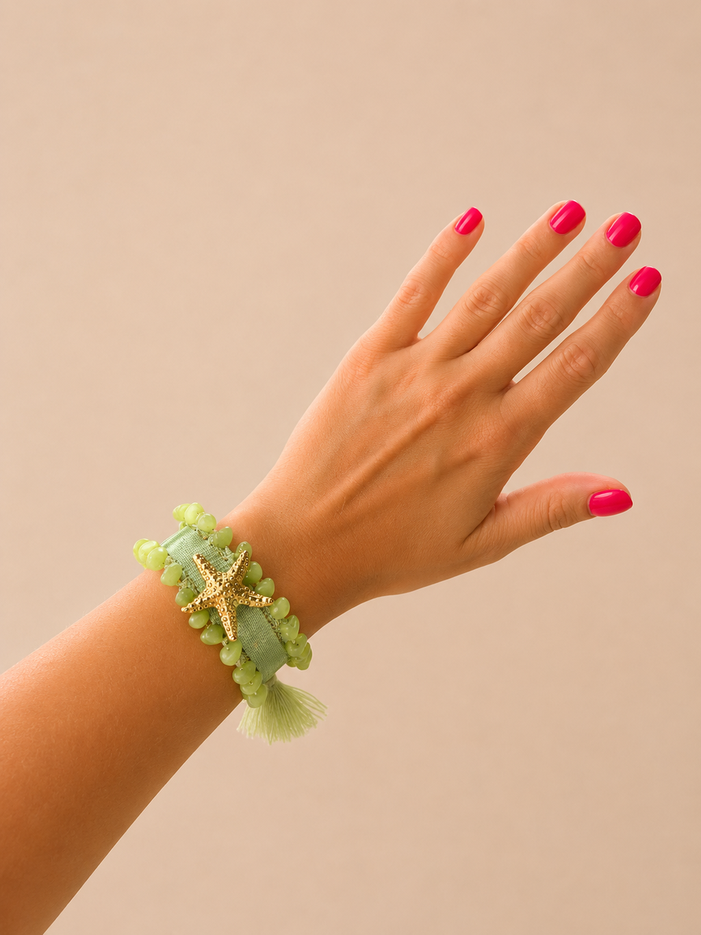 BRACELET EN ACIER INOXIDABLE ET TISSU - STELLA