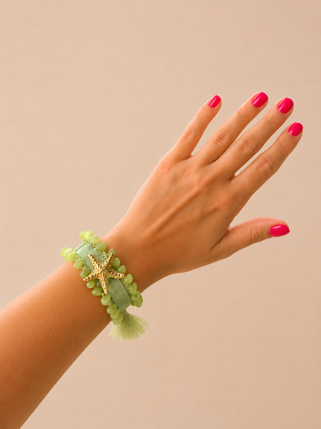BRACELET EN ACIER INOXIDABLE ET TISSU - STELLA