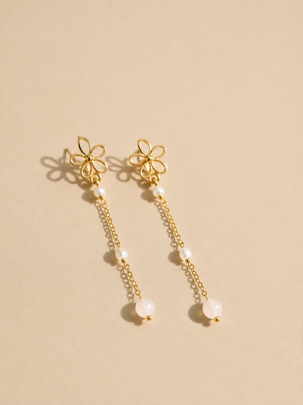 BOUCLES D'OREILLES LONGUES EN ACIER INOXYDABLE - IRIS