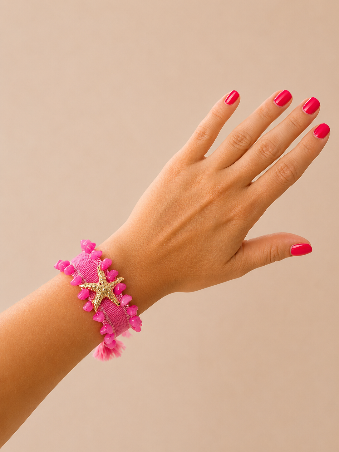 BRACELET EN ACIER INOXIDABLE ET TISSU - STELLA