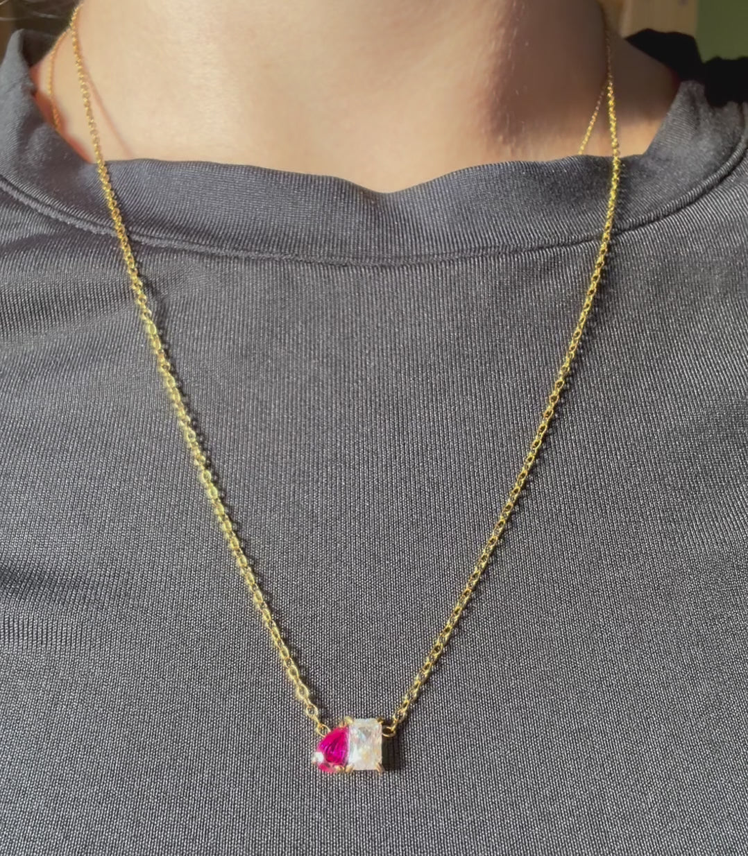 COLLIER EN ACIER INOXYDABLE PLAQUÉ OR - MARIE